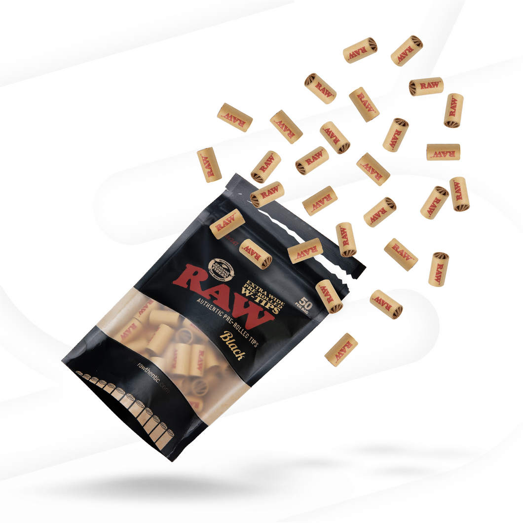 RAW Black Extra Wide Pre-Rolled Tips