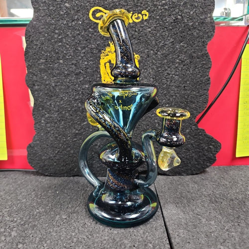 Busha Glass Dual Color Dichro Double Up Recycler - Goodiesheady