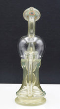 Load image into Gallery viewer, Reed Glass Yellow Recycler With Worked Mouth Piece - Goodiesheady
